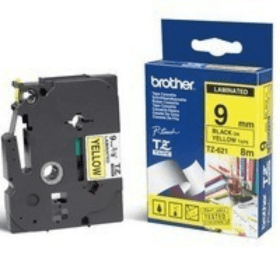 Compatible Brother Black On Yellow Label Casette Tape TZ621 9mm