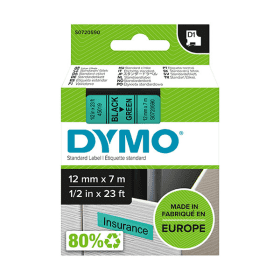 Compatible Dymo 45019 Black On Green D1 Labelling Tape 12mm x 7m