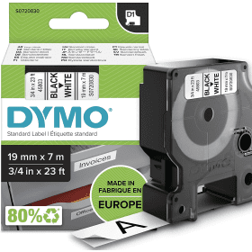Compatible Dymo 45803 Black On White D1 Adhesive Labelling Tape 19mm x 7m